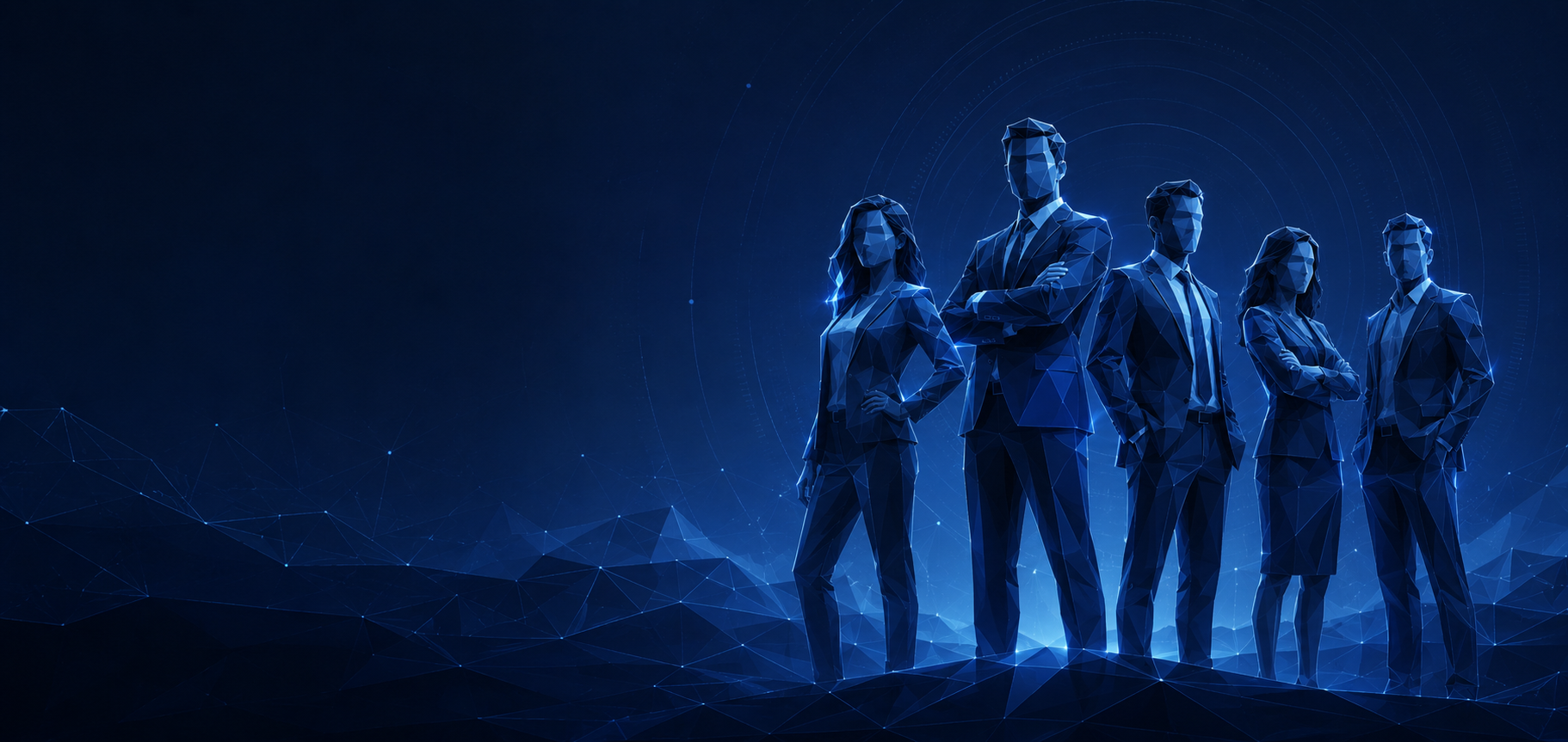 A stylized Tauri Pro founding team in a connected digital landscape